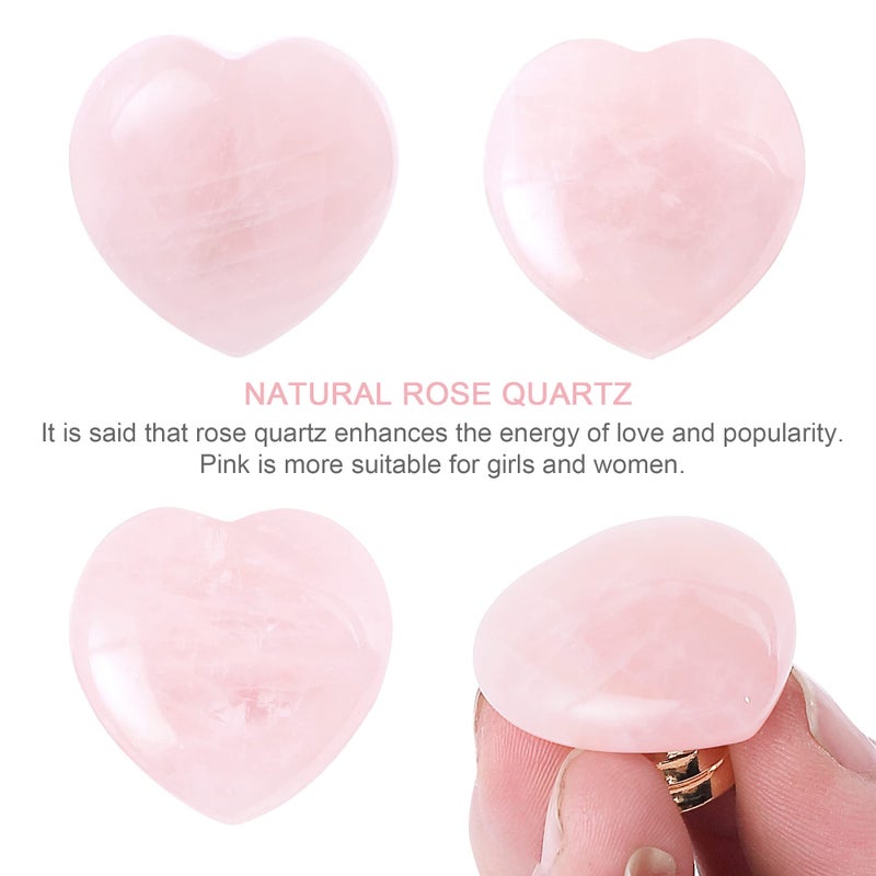 Malimali 4pcs Rose Quartz Heart Cabinet Knobs  Pink Crystal Dresser Drawer Pulls and Knobs for Girls  Cute Gold Knobs for Bifold Closet Door Cupboard Kitchen Bathroom - Image 2